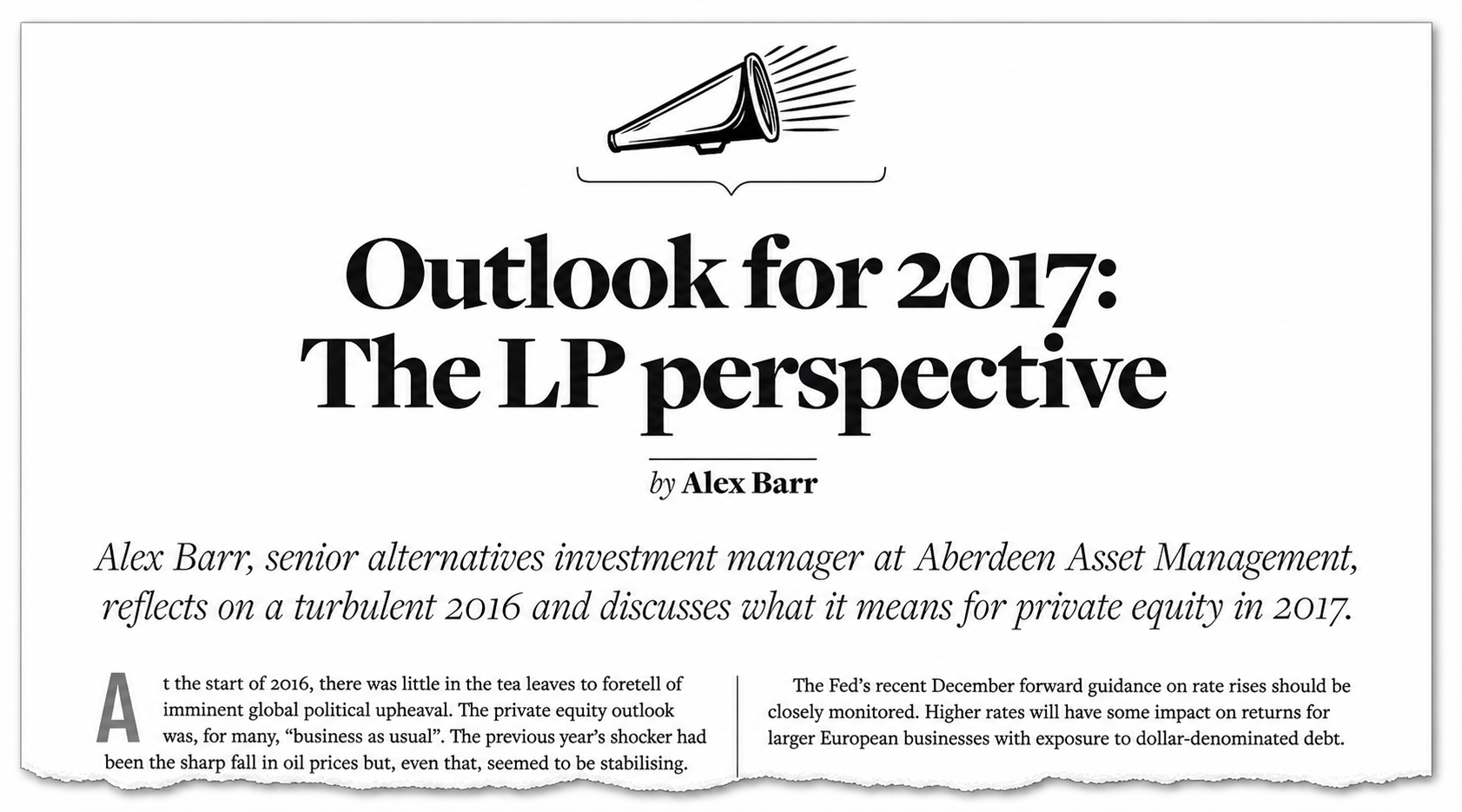 2017 — Outlook for 2017: The LP perspective by Alex Barr